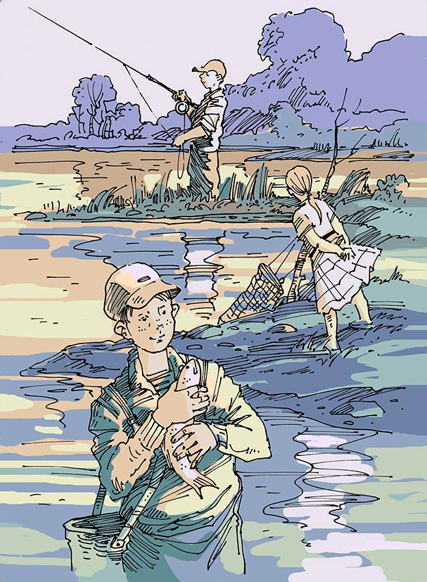 дети на рыбалке