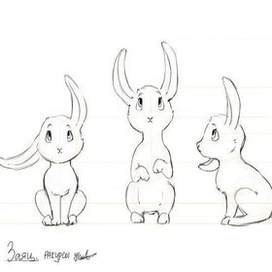 Ракурсы персонажа "Заяц" (по сказке Лиса и заяц).