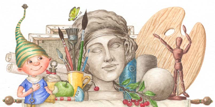 Натюрмортик  с гномиком (фрагмент)