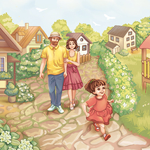 Иллюстрация для детской книги "Как Пушик помог научиться медитировать" автор А.Чашкин