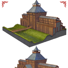 Развитие оборонительной стены у Исадских ворот Старой Рязани.