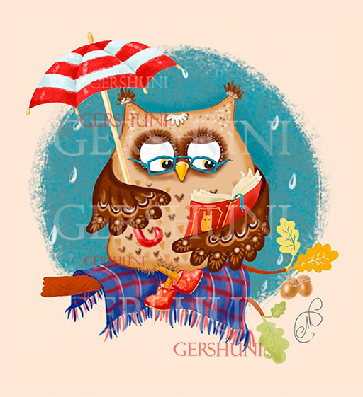 Иллюстрация.Сова Марфуша..читает)