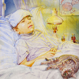 пробная иллюстрация для детской книги (проект не реализован)