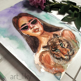 портрет с тигром 