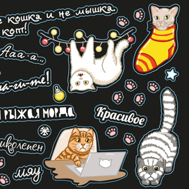 Стикерпак с котиками