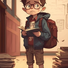 Мальчик идет в школу. Мальчик в школе