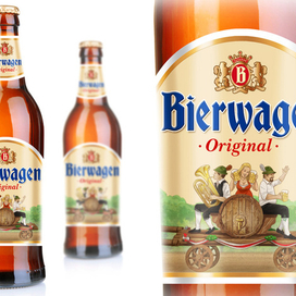 Иллюстрация и дизайн этикетки пива Bierwagen