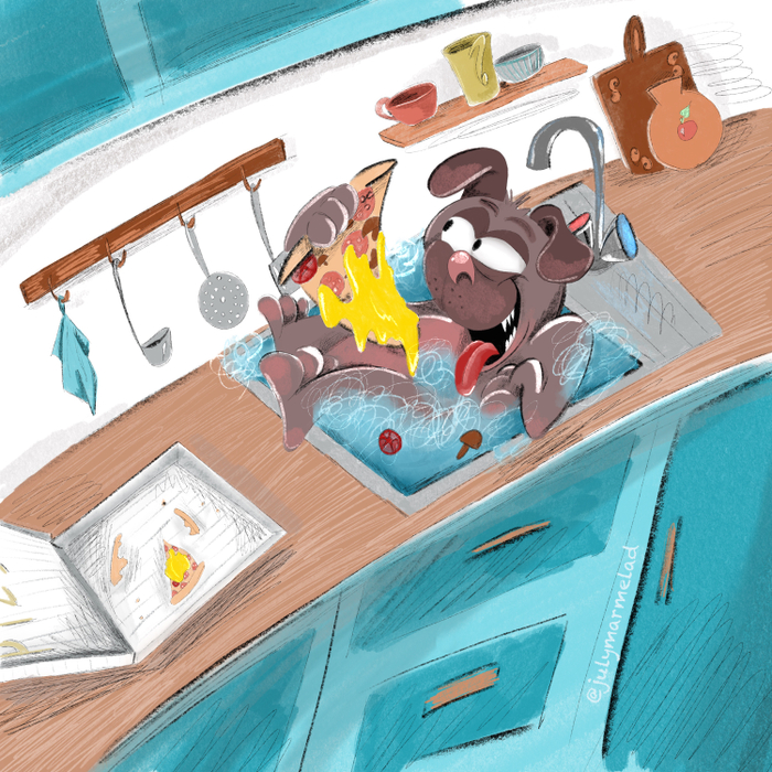 Мопс и пицца 