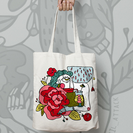 принт с дамой