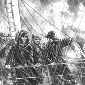 Иллюстрация к книге И. Чеснокова "Корабельные тайны", 2020 г.