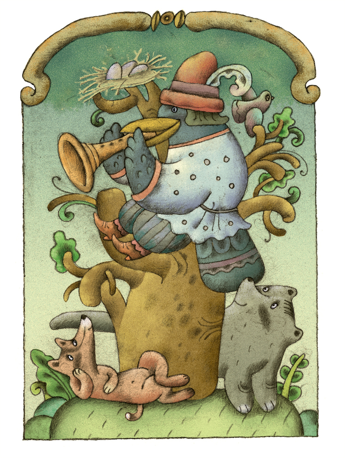 Сидит ворон на дубу