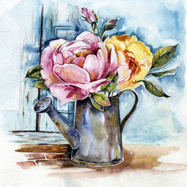 букет в лейке