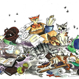 Особенные коты,живут на помойке,торгуют блохами.