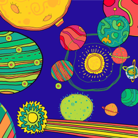 планеты. иллюстрация к мультфильму