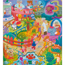 Иллюстрация для детского пособия. Зоопарк