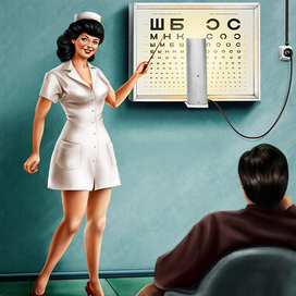 Pin-up.Врач-офтальмолог.