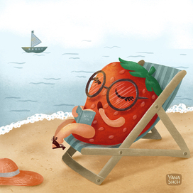 Клубника на пляже