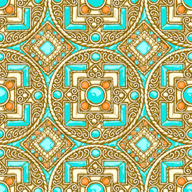 Фон. Инкрустация бирюзой и кораллами.