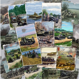 Колаж для военной карточной  игры.