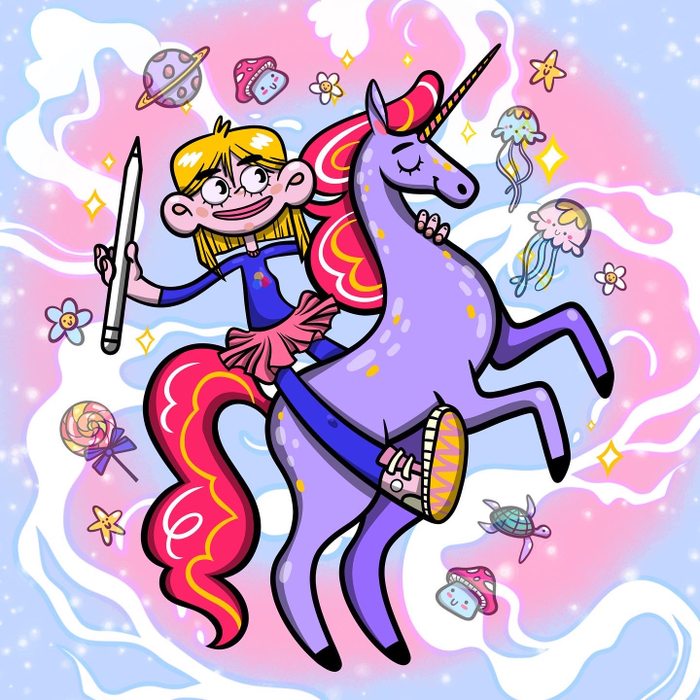 Девочка на единороге, концепт разработка персонажа