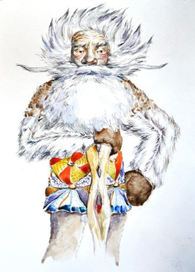 Модный леший. Бумага, акварель.