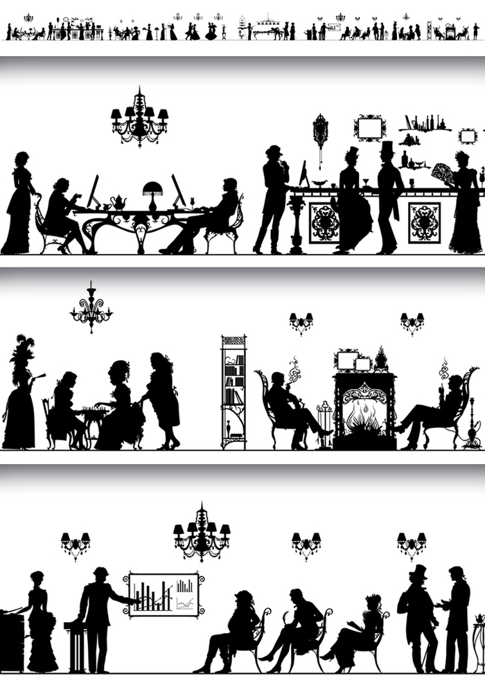 силуэтные иллюстрации