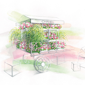 эскиз весеннего оформления для Шанель