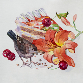 Сладкая жизнь- акварельная иллюстрация