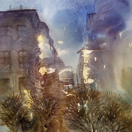 Ночная улица в Амстердаме