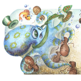 Иллюстрация к стихотворению Г.Дядиной "Осьминог"