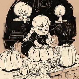 Ведьмочка и тыквы