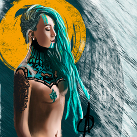 turquoise dreadlocks