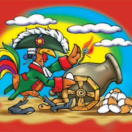 Петух  и пушка