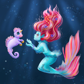 Русалка и морской единорожек