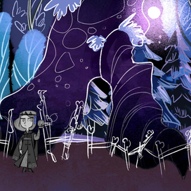 Первые скетчевые концепт-арты к игре «Царевна и Смерть»