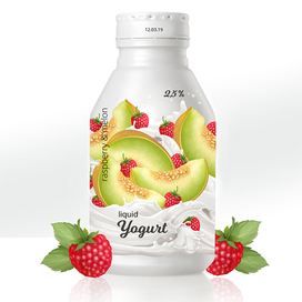 Йогурт - Дизайн упаковки - Дыня и малина