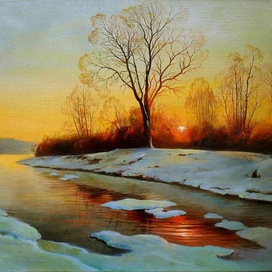 Закат на реке