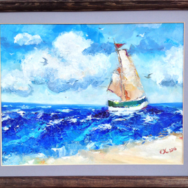 Море, яхта и облака