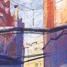 Городские иллюстрации на конкурс "Привет, города!". Скетчи