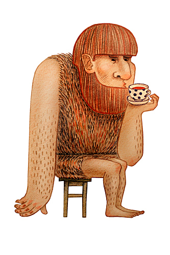 Пещерный человек. В гостях.