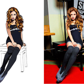 портрет по фото, рыжая