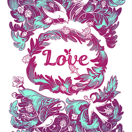 Love, birds, raspberries