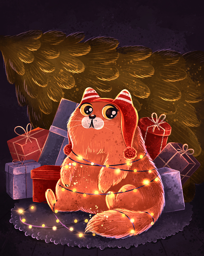 Новогодний котей