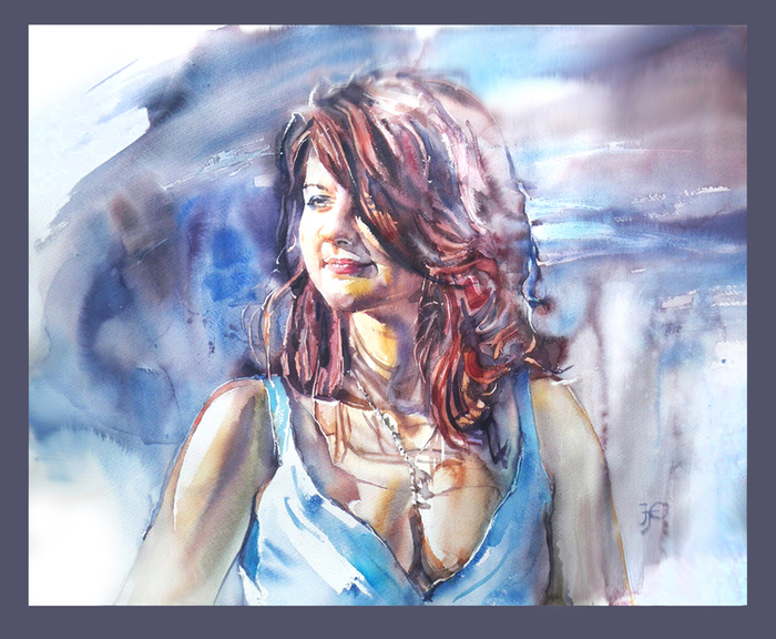 portrait of a girl 73х56 watercolor 