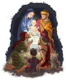 ОТКРЫТКА. РОЖДЕСТВЕНСКИЙ ХРИСТИАНСКИЙ СЮЖЕТ. ИИСУС И ПАСТУХИ