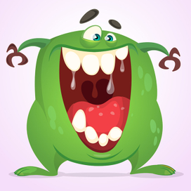 Векторный зеленый монстр (один из набора)