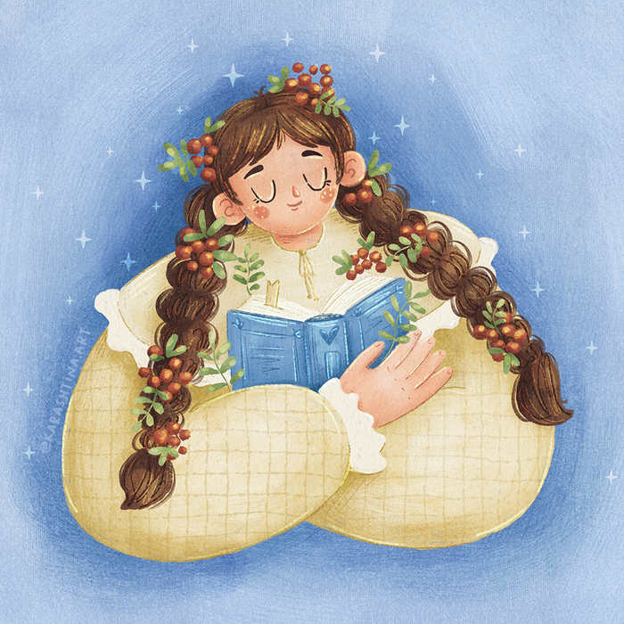 Стилизованый портрет Девочка с книжкой