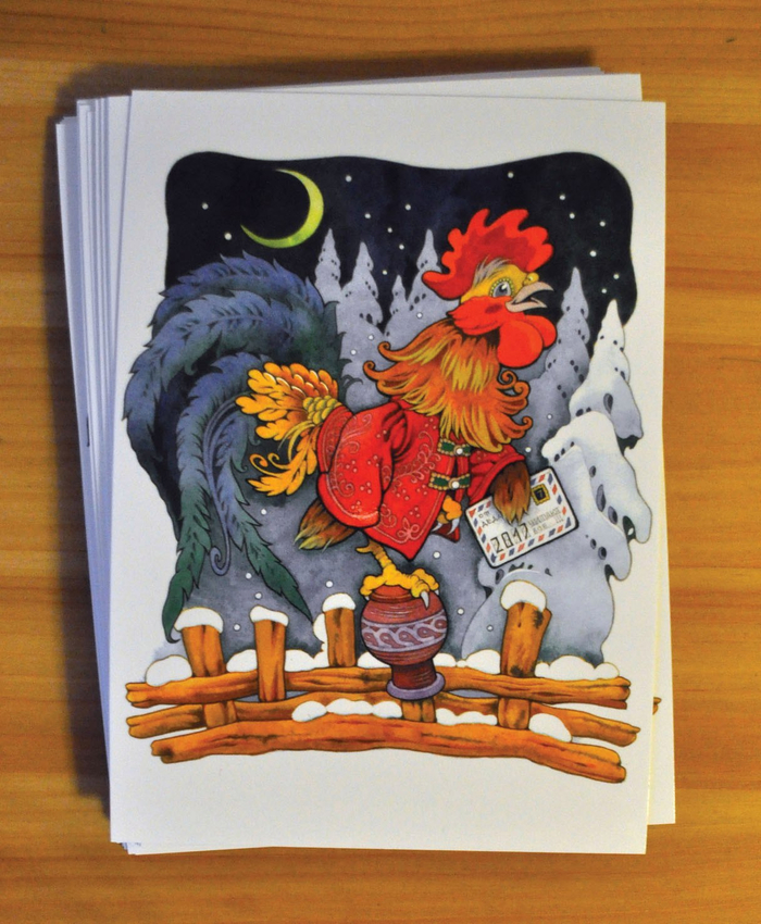 "Новогодняя открытка / Christmas card".   2016г.