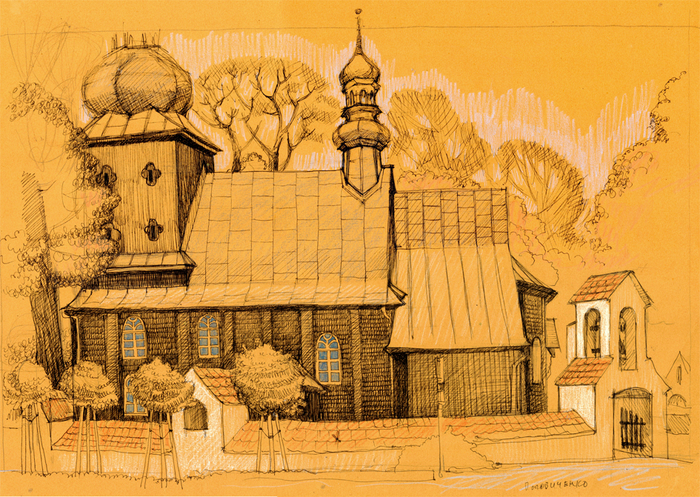 Деревянный костёл в Лососине.