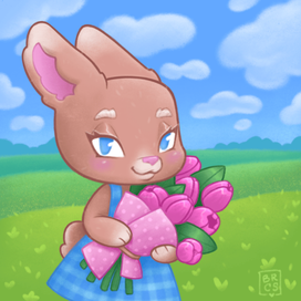 Весенние зайки любят тюльпаны